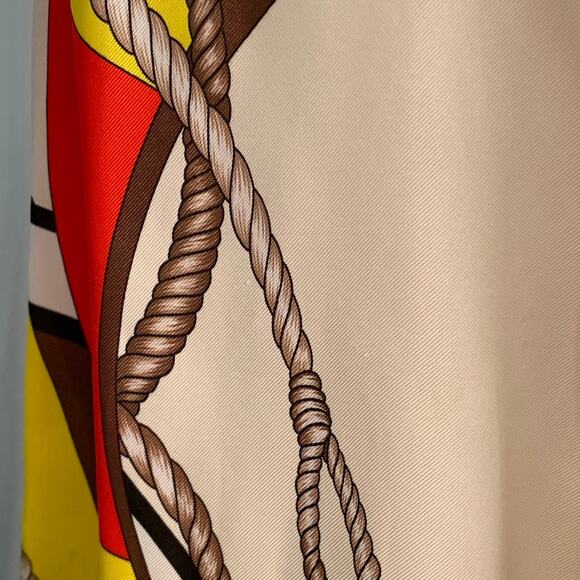 XL White Multi Color Polyester Viscose Floral Nautical Stripe Button Up Shirt - Picture 5 of 10